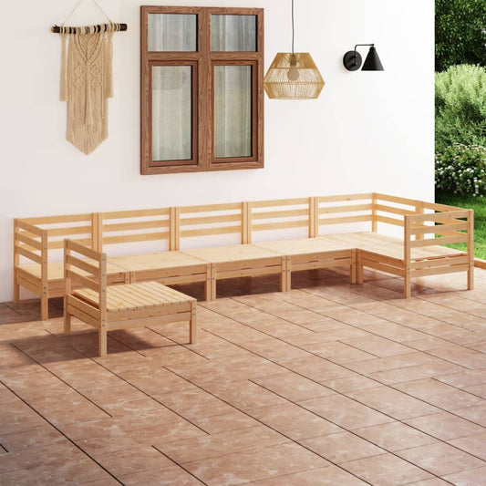 Berkfield 7 Piece Garden Lounge Set Solid Pinewood