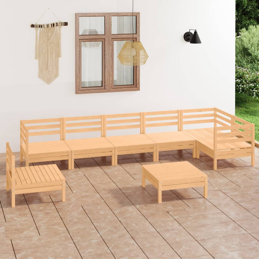 Berkfield 8 Piece Garden Lounge Set Solid Pinewood