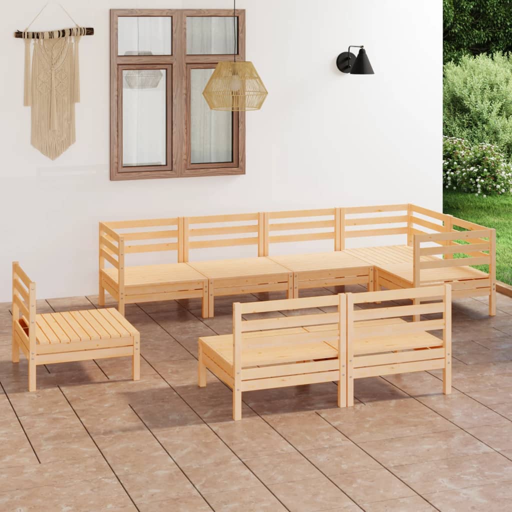 Berkfield 8 Piece Garden Lounge Set Solid Wood Pine