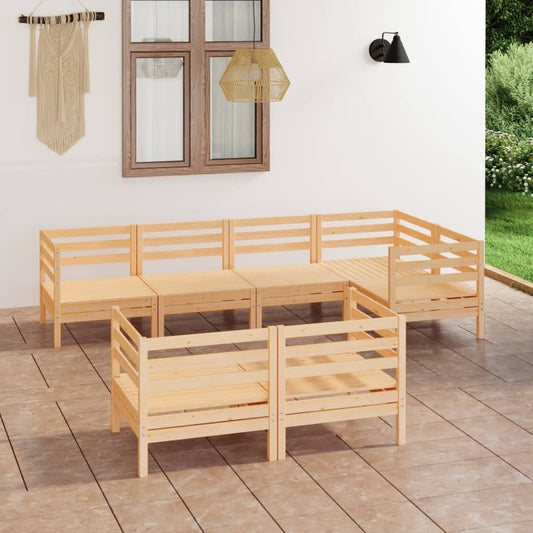 Berkfield 7 Piece Garden Lounge Set Solid Wood Pine