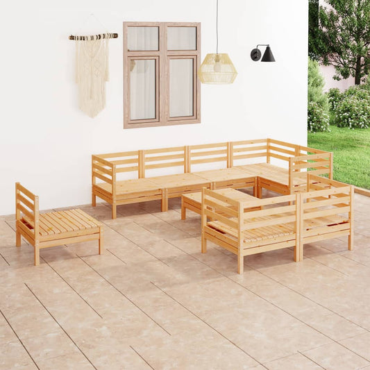 Berkfield 9 Piece Garden Lounge Set Solid Wood Pine