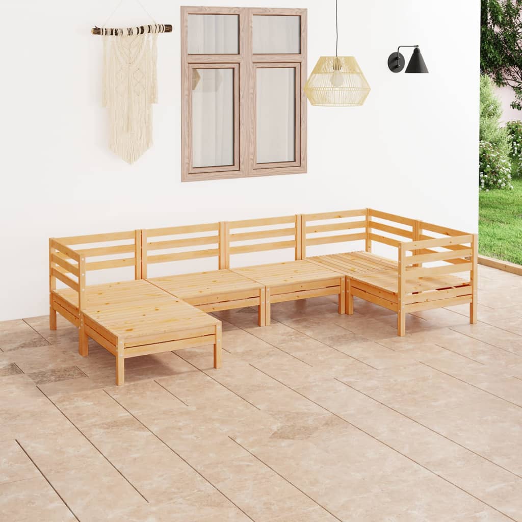 Berkfield 6 Piece Garden Lounge Set Solid Wood Pine