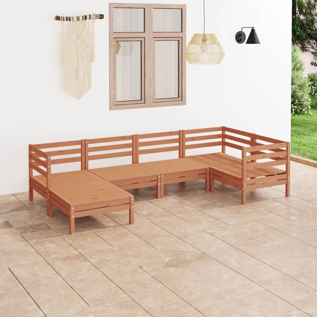 Berkfield 6 Piece Garden Lounge Set Solid Wood Pine Honey Brown
