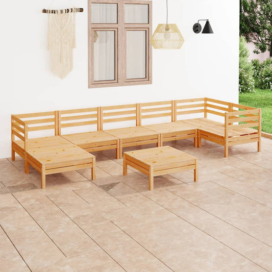 Berkfield 8 Piece Garden Lounge Set Solid Wood Pine