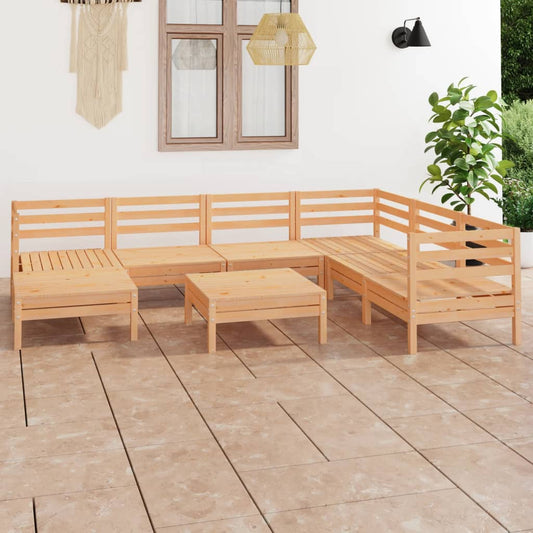 Berkfield 8 Piece Garden Lounge Set Solid Wood Pine