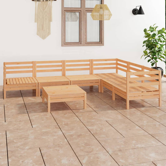 Berkfield 7 Piece Garden Lounge Set Solid Wood Pine