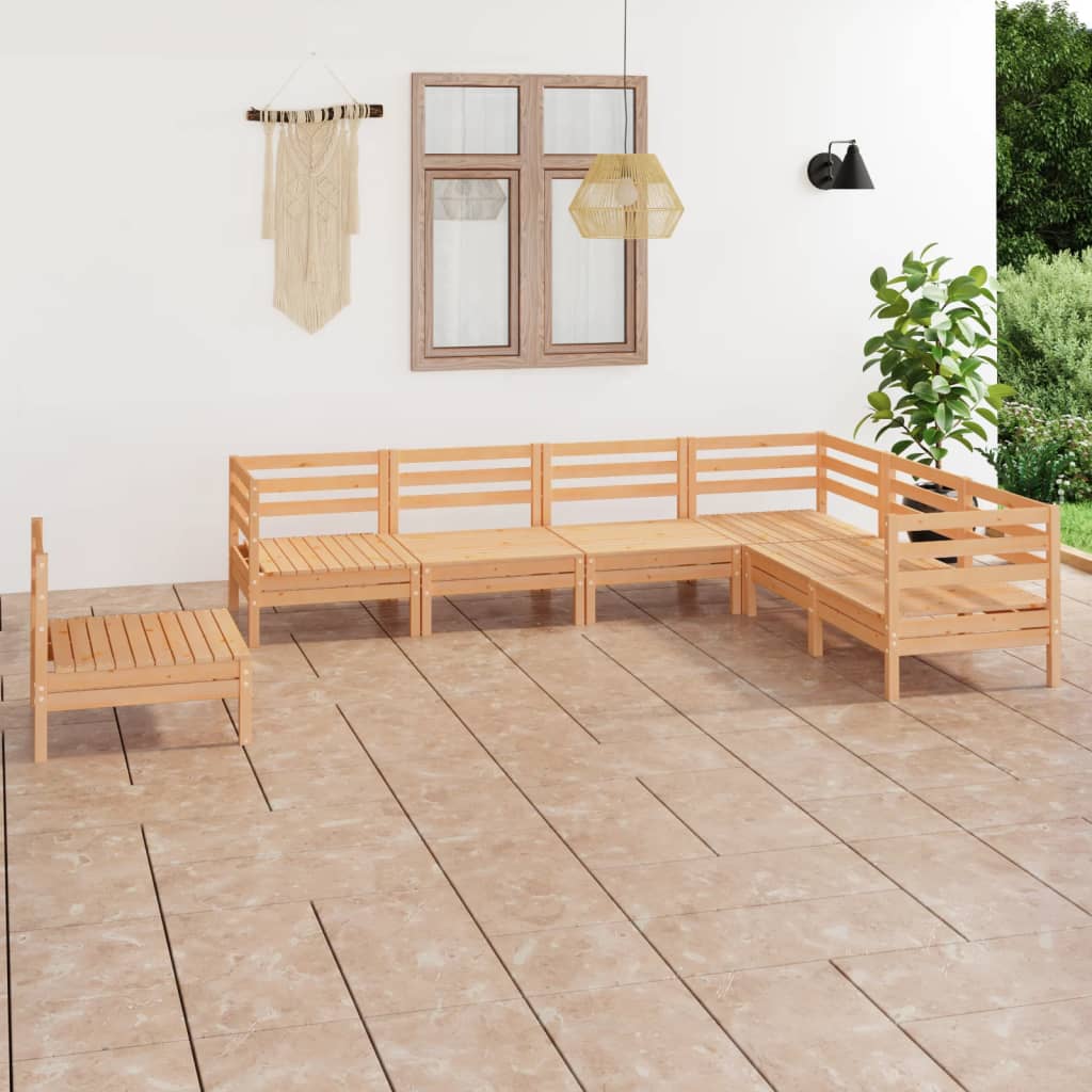 Berkfield 7 Piece Garden Lounge Set Solid Wood Pine
