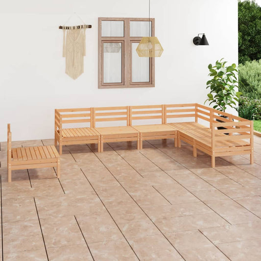 Berkfield 7 Piece Garden Lounge Set Solid Wood Pine