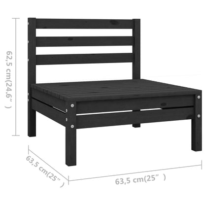 Berkfield 9 Piece Garden Lounge Set Solid Wood Pine Black