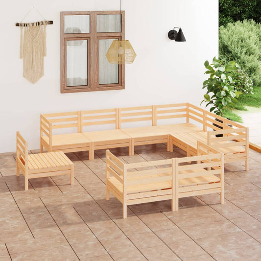 Berkfield 9 Piece Garden Lounge Set Solid Wood Pine