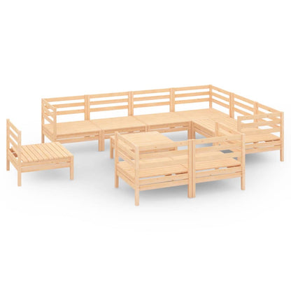 Berkfield 10 Piece Garden Lounge Set Solid Wood Pine