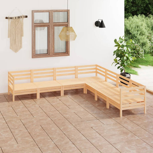 Berkfield 7 Piece Garden Lounge Set Solid Wood Pine