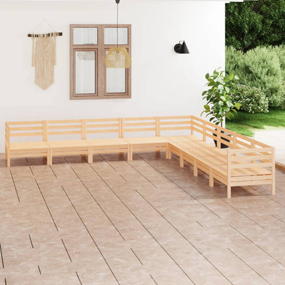 Berkfield 9 Piece Garden Lounge Set Solid Wood Pine