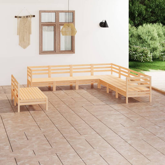 Berkfield 9 Piece Garden Lounge Set Solid Wood Pine