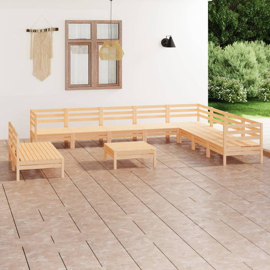 Berkfield 11 Piece Garden Lounge Set Solid Wood Pine