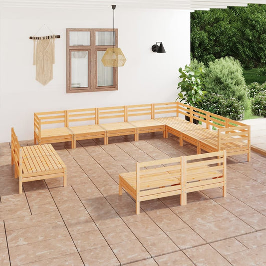 Berkfield 12 Piece Garden Lounge Set Solid Wood Pine