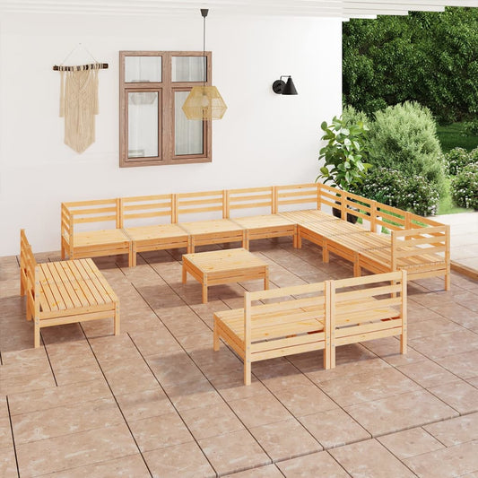 Berkfield 13 Piece Garden Lounge Set Solid Wood Pine