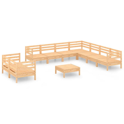Berkfield 10 Piece Garden Lounge Set Solid Wood Pine