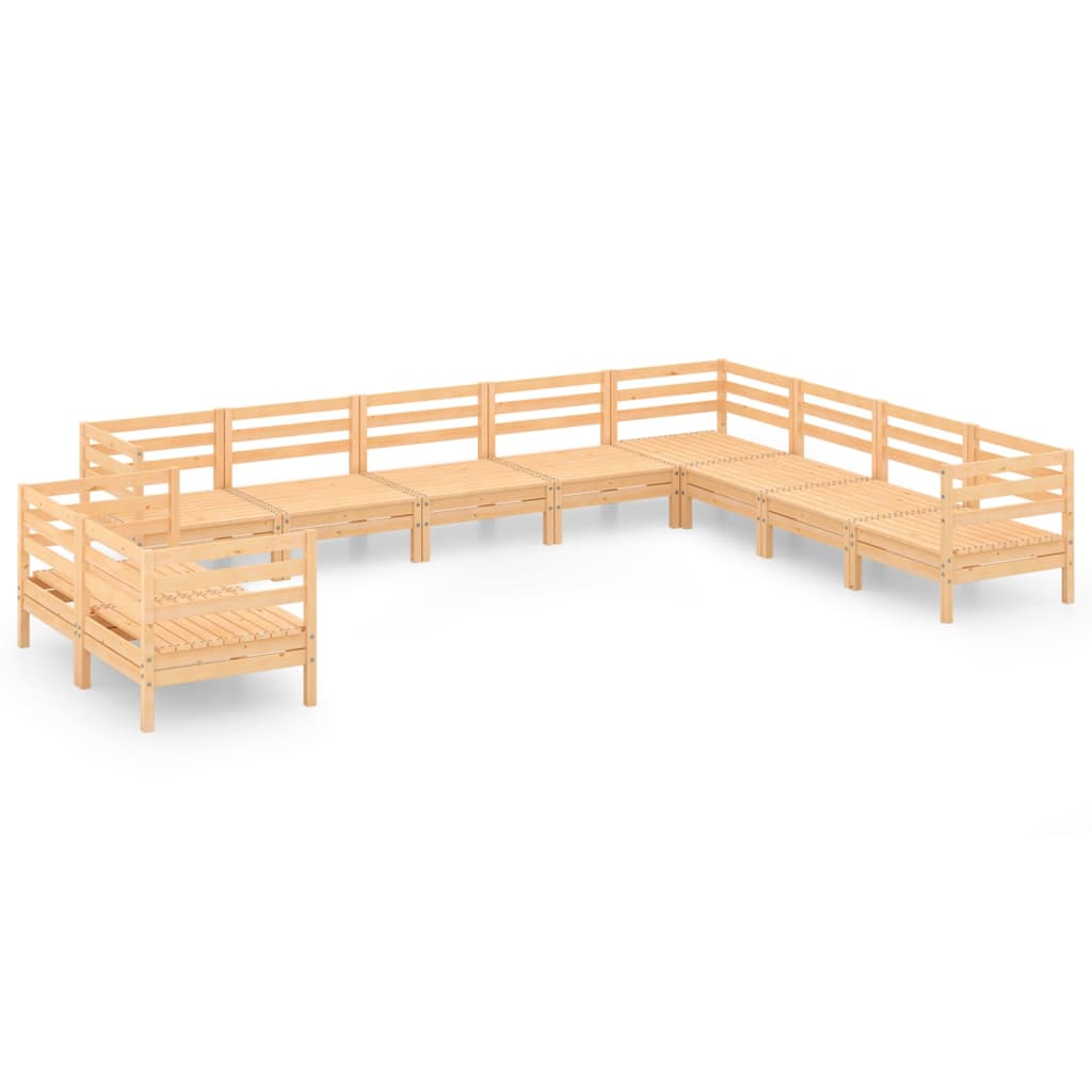 Berkfield 10 Piece Garden Lounge Set Solid Wood Pine