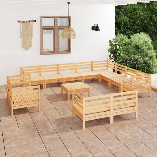 Berkfield 13 Piece Garden Lounge Set Solid Wood Pine