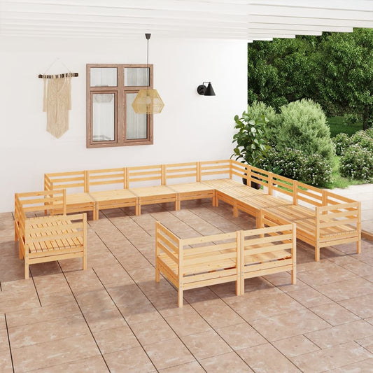 Berkfield 13 Piece Garden Lounge Set Solid Wood Pine
