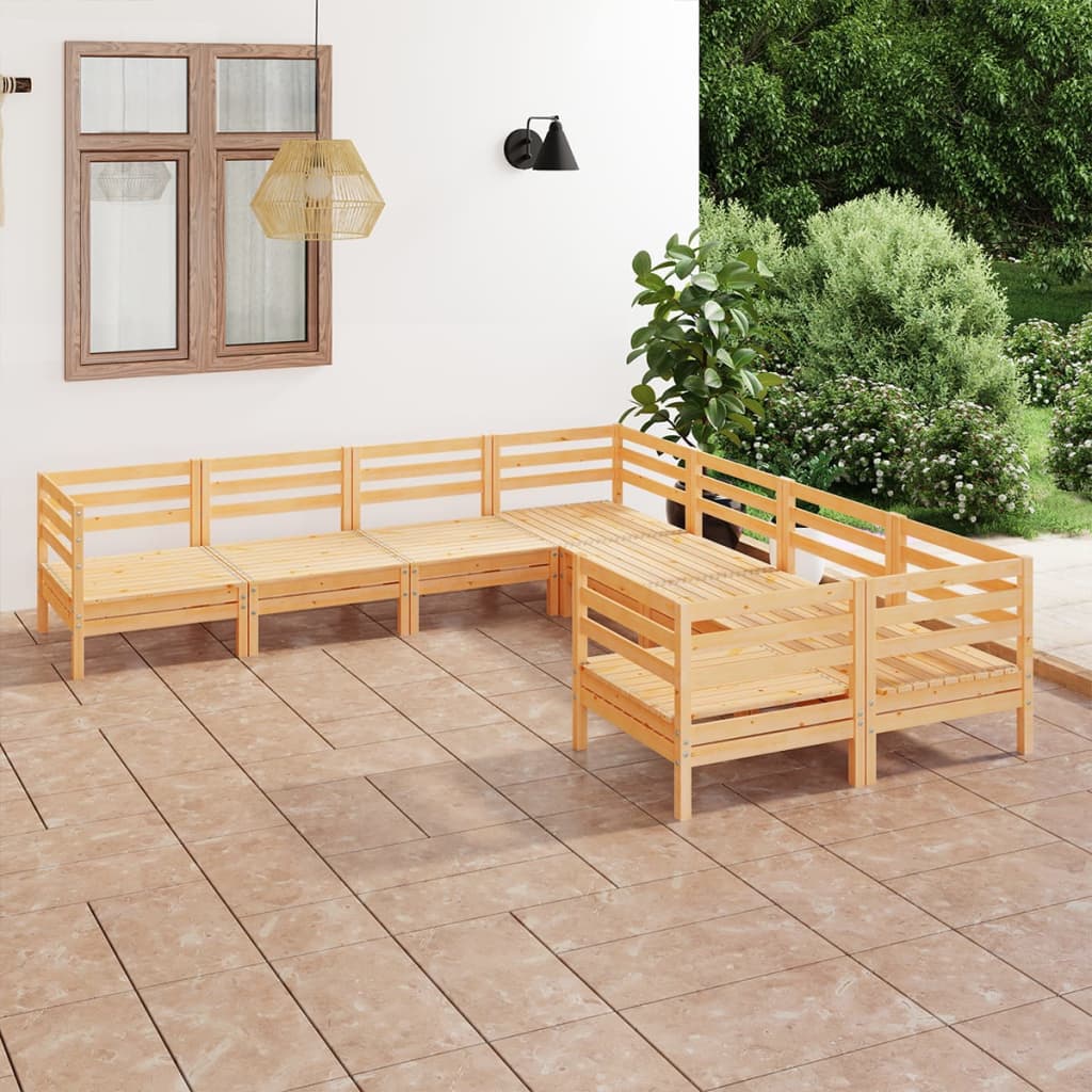 Berkfield 8 Piece Garden Lounge Set Solid Wood Pine