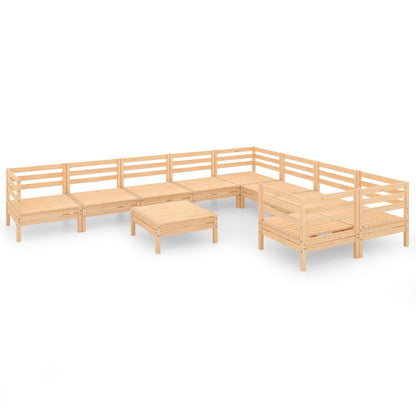 Berkfield 10 Piece Garden Lounge Set Solid Wood Pine
