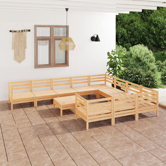 Berkfield 11 Piece Garden Lounge Set Solid Wood Pine