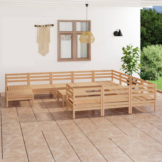 Berkfield 12 Piece Garden Lounge Set Solid Wood Pine
