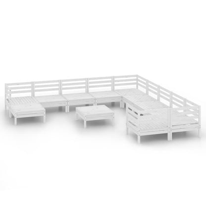 Berkfield 12 Piece Garden Lounge Set White Solid Wood Pine