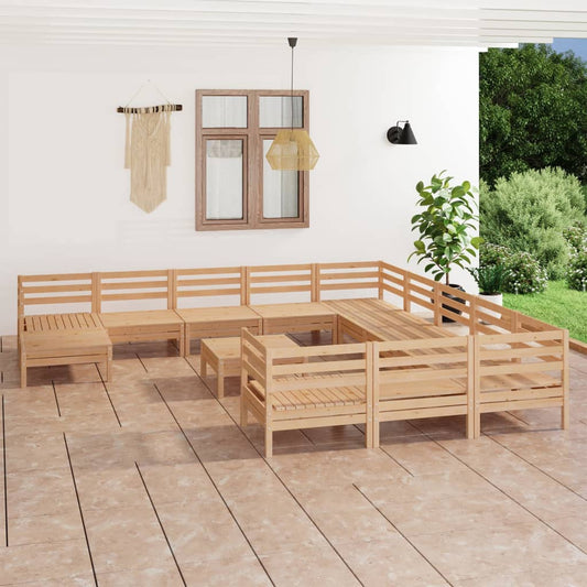 Berkfield 13 Piece Garden Lounge Set Solid Wood Pine