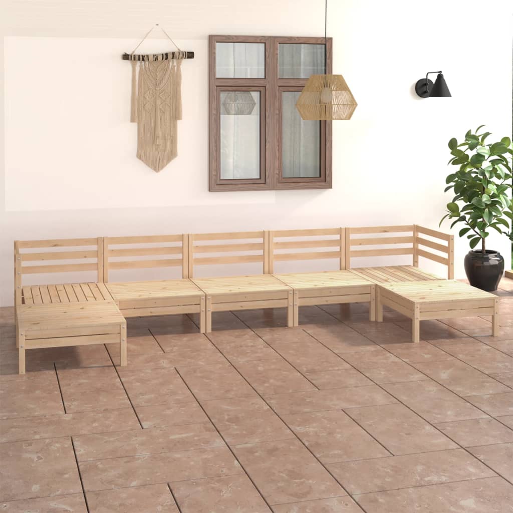Berkfield 7 Piece Garden Lounge Set Solid Wood Pine
