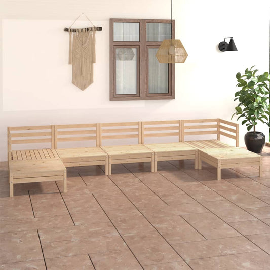 Berkfield 7 Piece Garden Lounge Set Solid Wood Pine