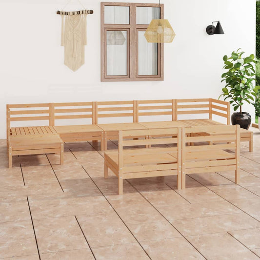 Berkfield 9 Piece Garden Lounge Set Solid Wood Pine