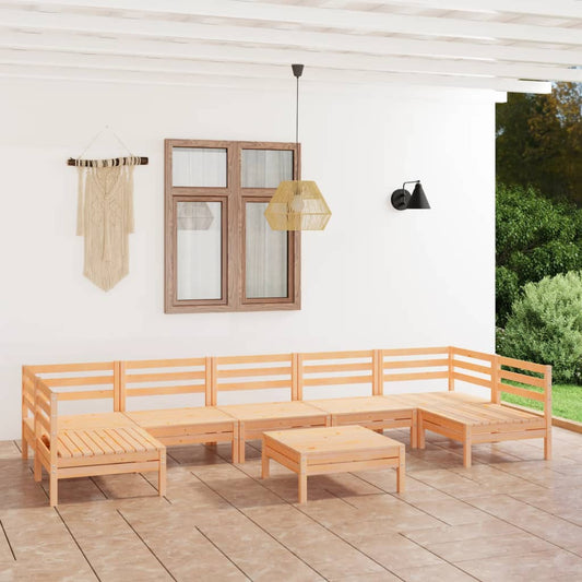 Berkfield 8 Piece Garden Lounge Set Solid Wood Pine
