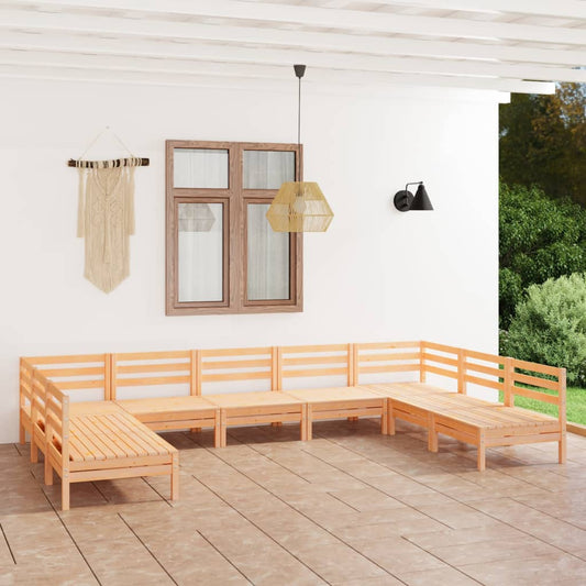 Berkfield 9 Piece Garden Lounge Set Solid Wood Pine