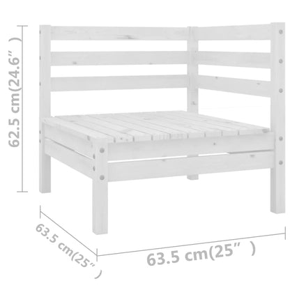 Berkfield 11 Piece Garden Lounge Set White Solid Wood Pine
