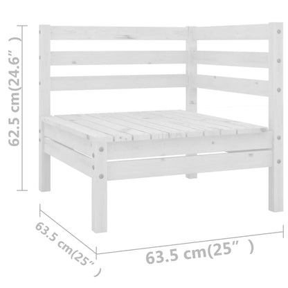 Berkfield 11 Piece Garden Lounge Set White Solid Wood Pine