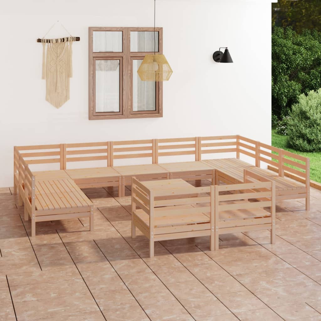 Berkfield 12 Piece Garden Lounge Set Solid Wood Pine