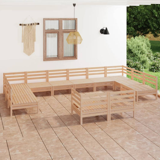 Berkfield 12 Piece Garden Lounge Set Solid Wood Pine