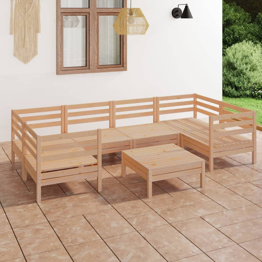 Berkfield 7 Piece Garden Lounge Set Solid Wood Pine