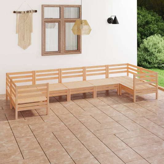 Berkfield 7 Piece Garden Lounge Set Solid Wood Pine
