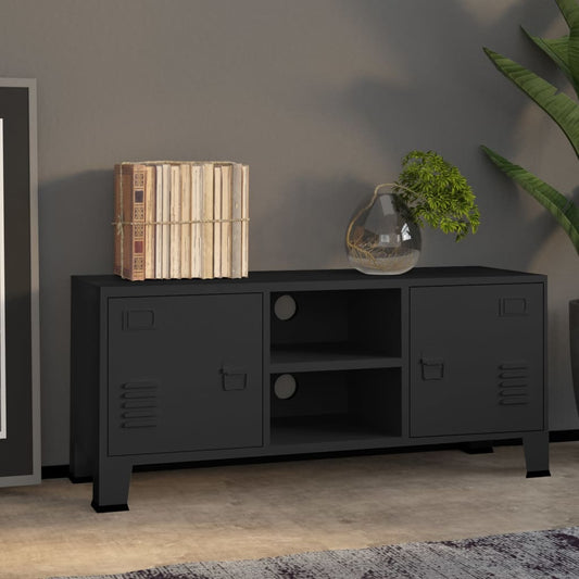 Berkfield Industrial TV Cabinet Black 105x35x42 cm Metal
