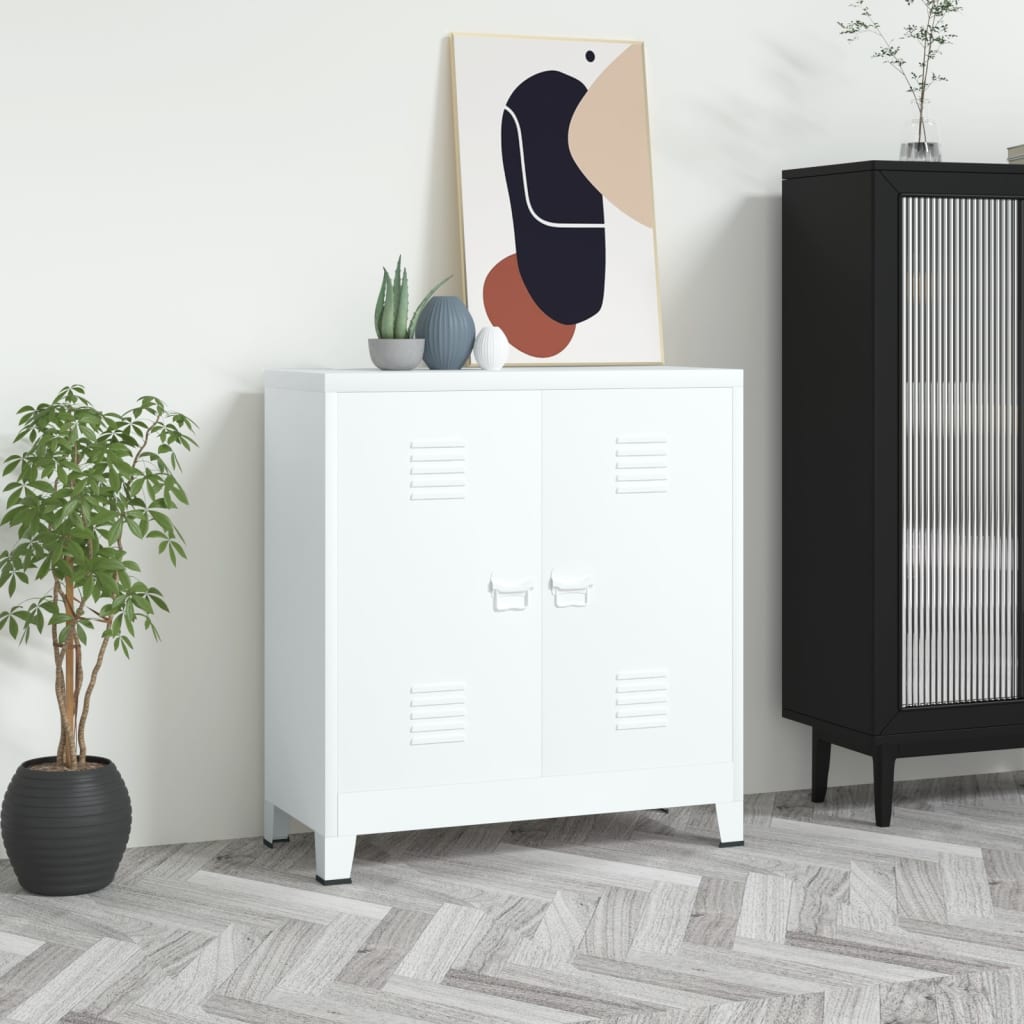 Berkfield Industrial Storage Chest White Steel