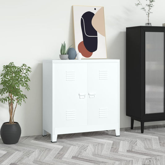 Berkfield Industrial Storage Chest White Steel