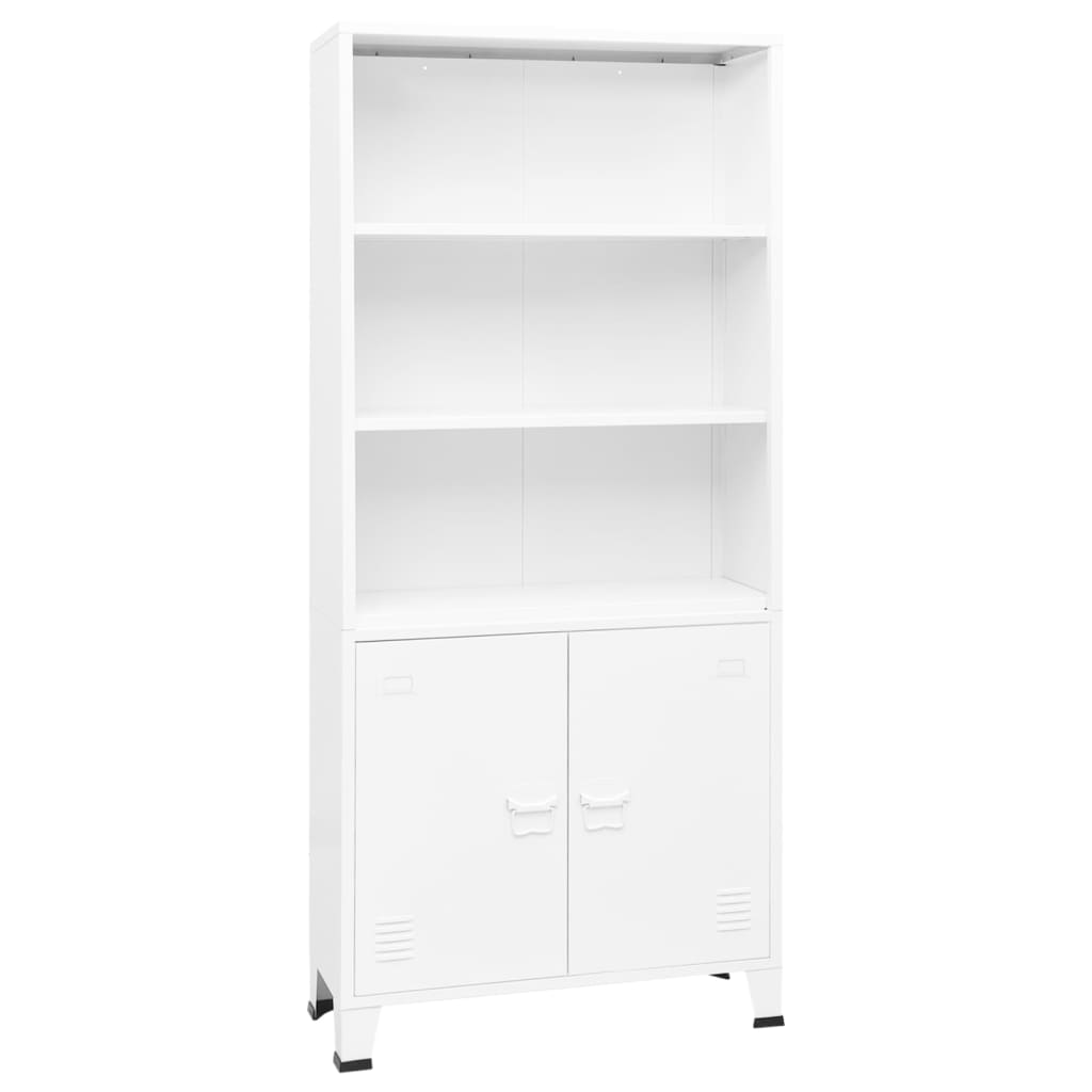Berkfield Industrial Bookshelf White 80x32x180 cm Steel