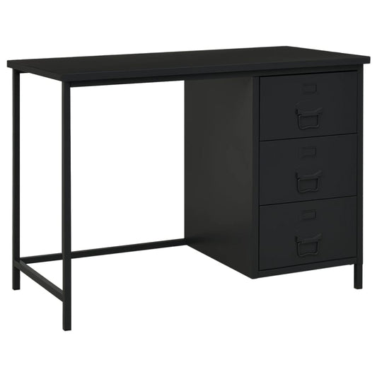Berkfield Industrial Desk with Drawers Black 105x52x75 cm Steel