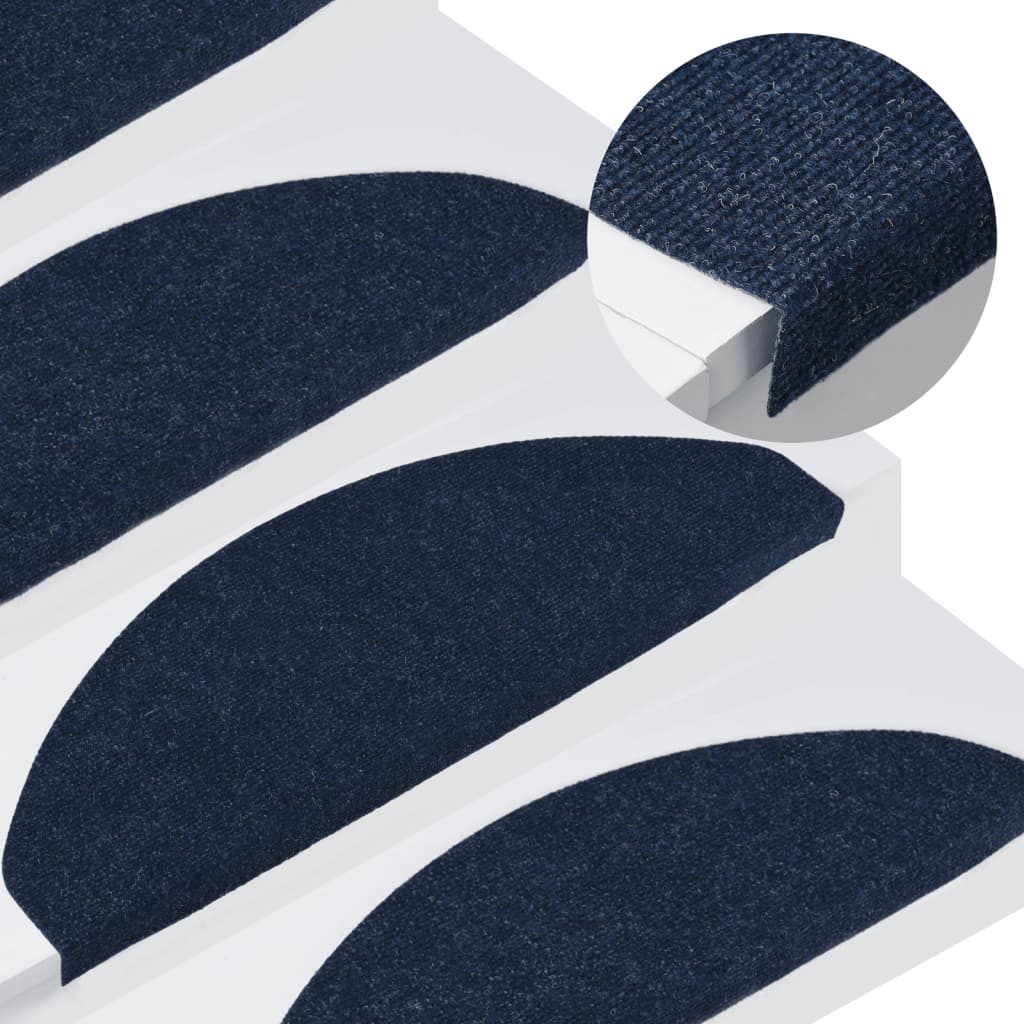 Berkfield Stair Mats Self-adhesive 15 pcs 65x22.5x3.5 cm Blue