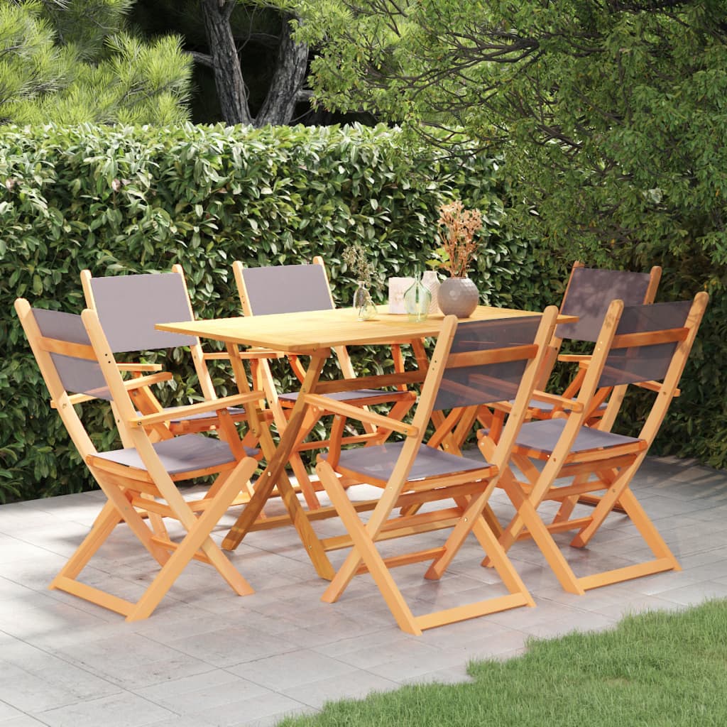 Berkfield 7 Piece Outdoor Dining Set Grey Solid Eucalyptus Wood