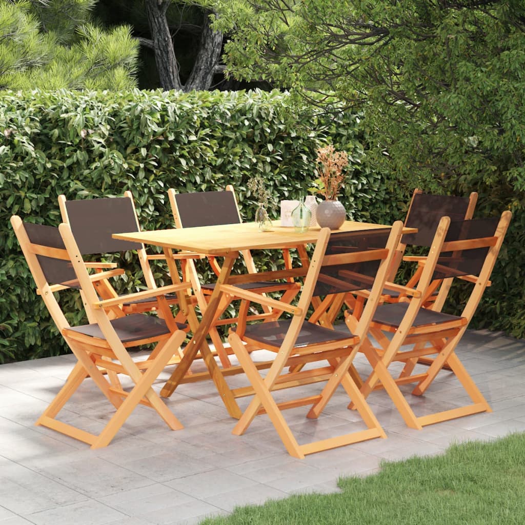 Berkfield 7 Piece Outdoor Dining Set Black Solid Eucalyptus Wood